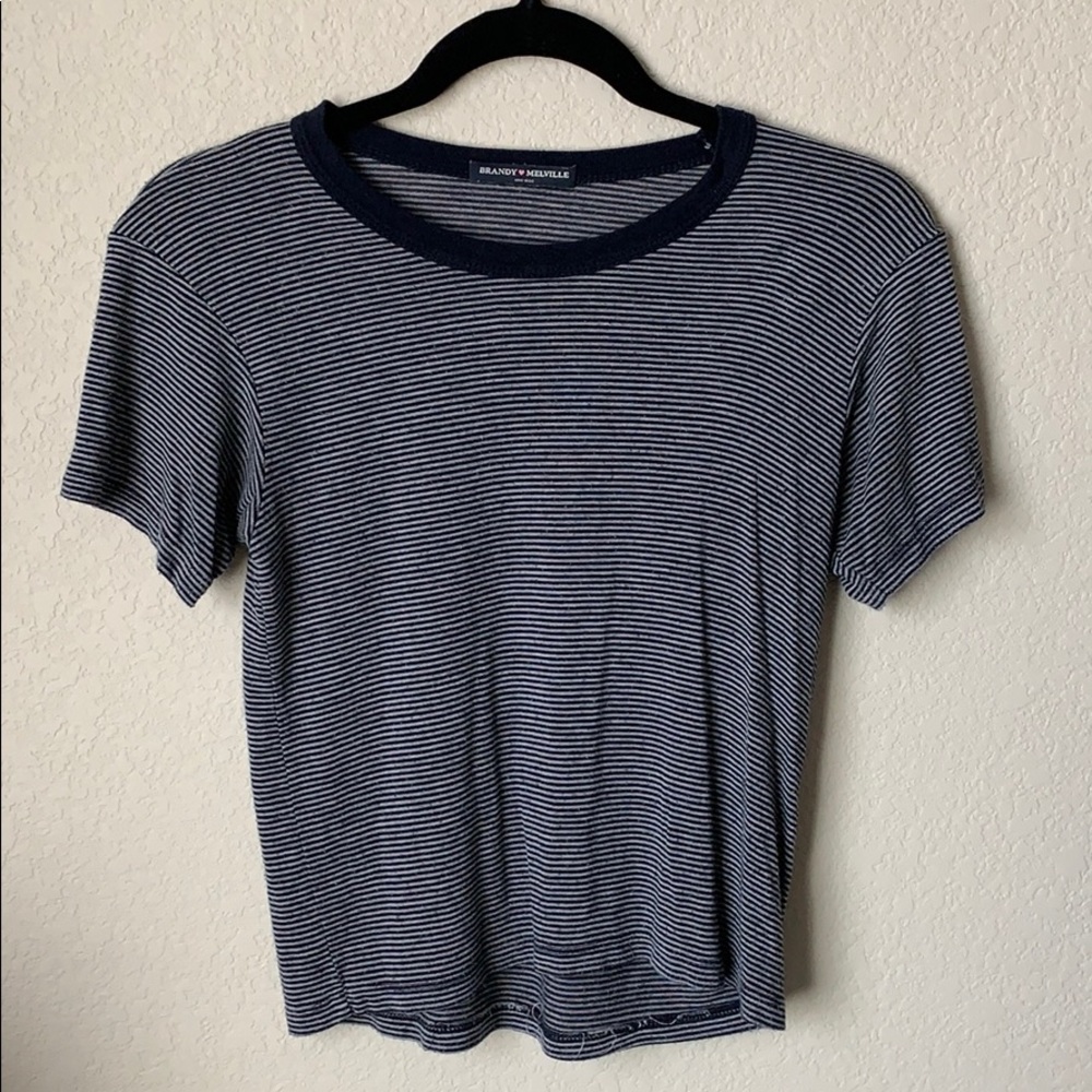 Brandy Melville Navy Striped Tee
